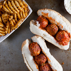 Buffalo Chicken Meatball Subs