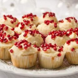 Pomegranate Christmas Cupcakes