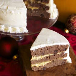 Brandy Spiked Chocolate Eggnog Cake