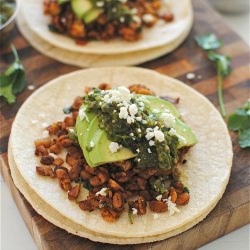 Tempeh Tacos with Poblano Salsa