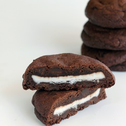 Double Mint Stuffed Chocolate Cookies