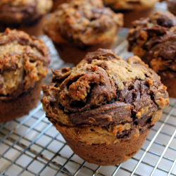 Peanut Butter Nutella Muffins