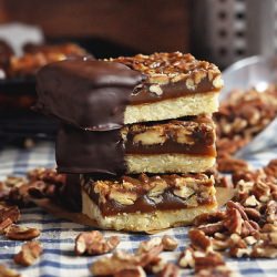 Chocolate Dipped Pecan Bars