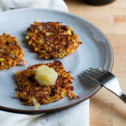 Sweet Potato Leek + Sage Latkes