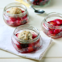 Cranberry-Pear Cobblers in Jars