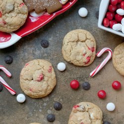 Peppermint M&M Choc Chip Cookies