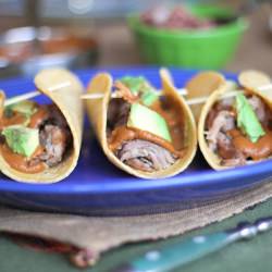 Pulled Pork Tacos with Mole Sauce