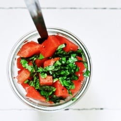 Watermelon with Basil and Feta