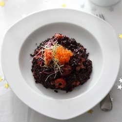 Black Rice Risotto with Crawfish