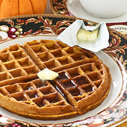 Chai Gingerbread Pumpkin Waffles