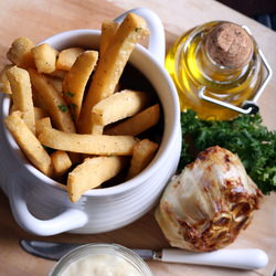Chickpea Panisse with Garlic Aioli