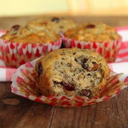 Roasted Banana Oat Muffins