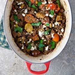 Braised Eggplant with Ground Lamb