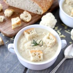 Roasted Cauliflower & Cheddar Soup