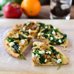 Spinach & Mushroom Pita Pizza