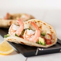 Taco with Shrimp and Guacamole