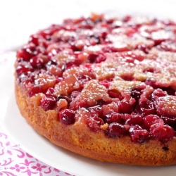 Honey Upside Ddown Cranberry Cake