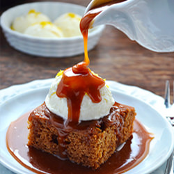 Gingerbread Cake with Caramel Sauce