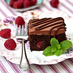 Raspberry Truffle Brownies