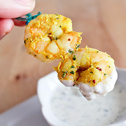 Indian Spiced Shrimp w/Yogurt Sauce