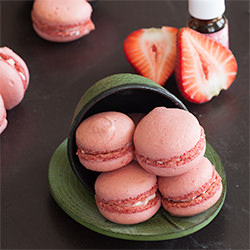Cherry Blossom-Strawberry Macarons