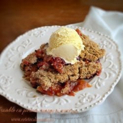 Peach, Mango and Blackberry Crumble