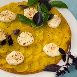 Gold Beet Tart Goat Cheese & Basil