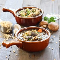 Beef and Barley Soup with Mushrooms
