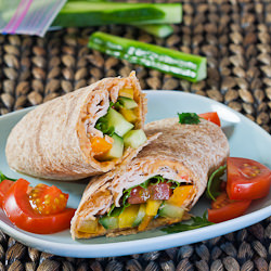Turkey, Hummus and Veggie Wrap