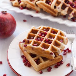 Vanilla Pomegranate Waffles
