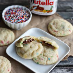 Nutella-Stuffed Funfetti Cookies