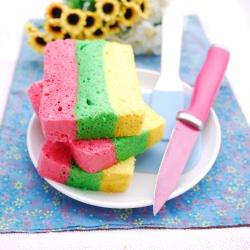 Semi Rainbow Steamed Cake