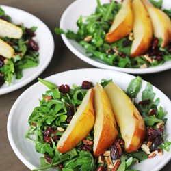 Roasted Pear and Arugula Salad