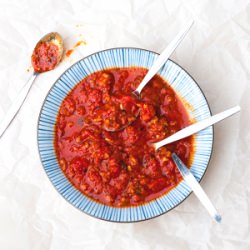Sausage, Pepper, Tomato Sauce