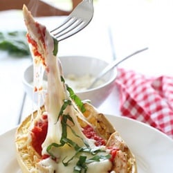 Spaghetti Squash Boats with Chicken