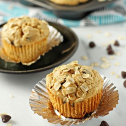 Peanut Butter Oat Chocolate Muffins