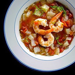 Fennel Soup with Shrimp
