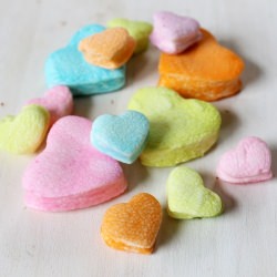 Dyed Marshmallow Hearts