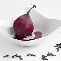 Red Wine Poached Pears