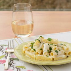 Goat Cheese Rigatoni Alfredo