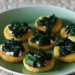Polenta with Goat Cheese + Greens