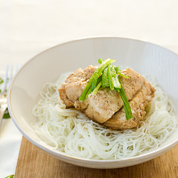 Steamed Cod with Ginger & Scallions