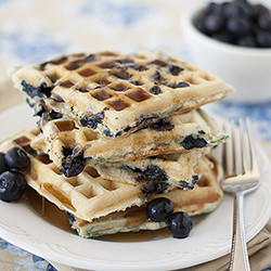 Malted Blueberry Waffles