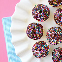 Chocolate-Glazed Baked Mini Donuts