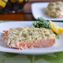 Baked Salmon with Herbed Mayo