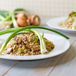 Barley Risotto with Leeks/Mushrooms