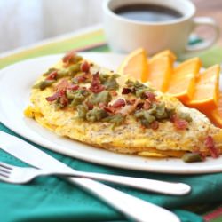 Bacon Green Chile Omelets