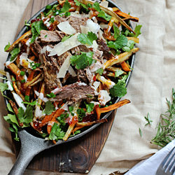 Loaded Rosemary Fries w/ Beer Beef