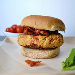 Red Pepper and Feta Quinoa Burgers