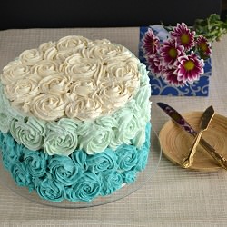 White Velvet Cake with Ombre
